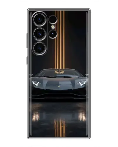 Чехол для Samsung Galaxy S23 Ultra с картинкой «Lamborghini золотые линии»