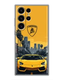 Чехол для Samsung Galaxy S23 Ultra с картинкой «Желтый Lamborghini город» Чехол для Samsung Galaxy S23 Ultra с картинкой «Желтый Lamborghini город»