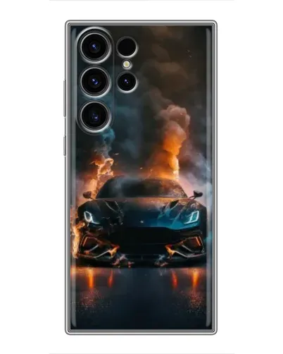 Чехол для Samsung Galaxy S23 Ultra с картинкой «Lamborghini дымная эстетика»