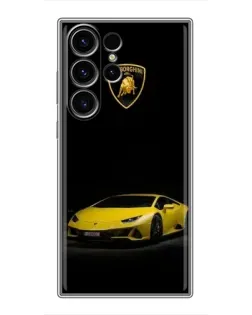 Чехол для Samsung Galaxy S23 Ultra с картинкой «Lamborghini желтый акцент» Чехол для Samsung Galaxy S23 Ultra с картинкой «Lamborghini желтый акцент»