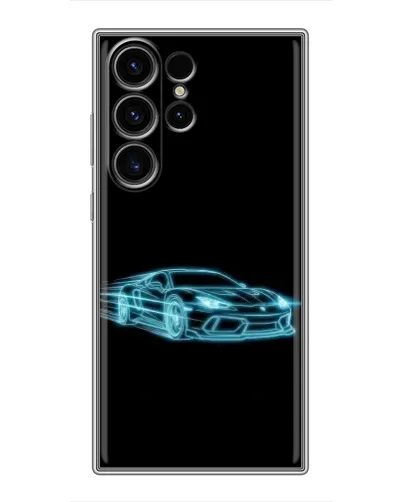 Чехол для Samsung Galaxy S23 Ultra с картинкой «Неоновый контур Lamborghini»