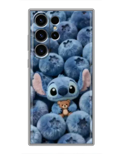 Чехол для Samsung Galaxy S23 Ultra с картинкой «Стич и голубика»