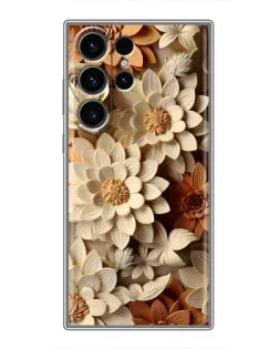 Чехол для Samsung Galaxy S23 Ultra с картинкой «Бежевый флористический декор» Чехол для Samsung Galaxy S23 Ultra с картинкой «Бежевый флористический декор»