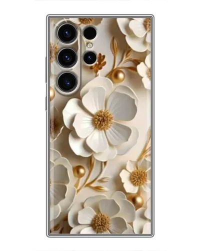Чехол для Samsung Galaxy S23 Ultra с картинкой «Белие бумажние  цвети»