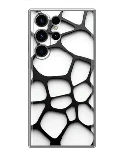 Чехол для Samsung Galaxy S23 Ultra с картинкой «Белая объемная сетка»