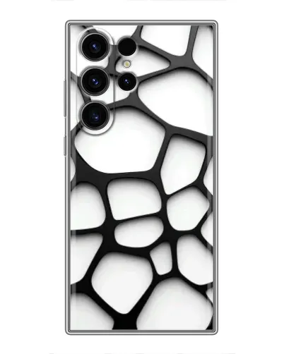 Чехол для Samsung Galaxy S23 Ultra с картинкой «Белая объемная сетка»