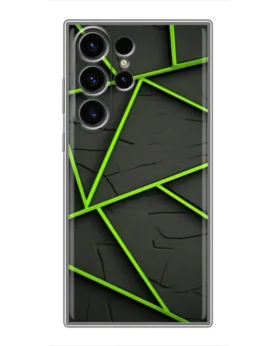 Чехол для Samsung Galaxy S23 Ultra с картинкой «Зеленые геометрические линии»