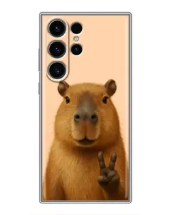 Чехол для Samsung Galaxy S23 Ultra с картинкой «Капибара виктория»