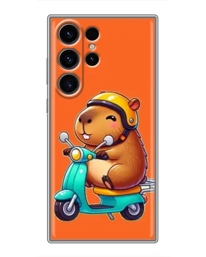 Чехол для Samsung Galaxy S23 Ultra с картинкой «Капибара на скутере» Чехол для Samsung Galaxy S23 Ultra с картинкой «Капибара на скутере»