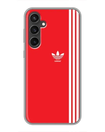 Чехол для Samsung Galaxy S23 с картинкой «Красный минимализм Adidas»