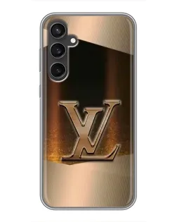 Чохол для Samsung Galaxy S23 з картинкою «LV — золоте сяйво»