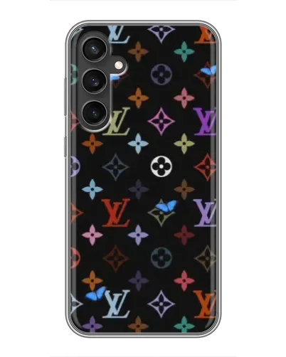 Чохол для Samsung Galaxy S23 з картинкою «Кольорова монограма LV»