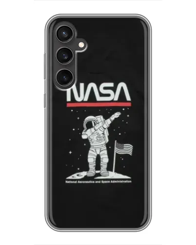Чохол для Samsung Galaxy S23 з картинкою «NASA — крокуємо по Місяцю»