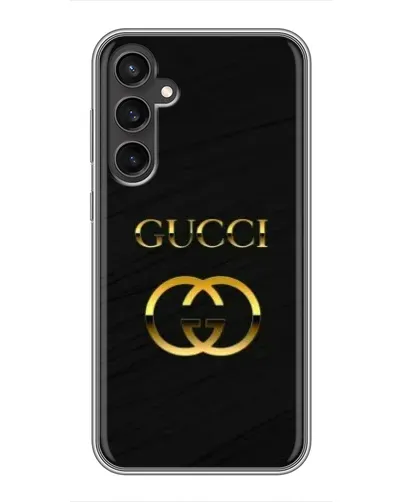 Чохол для Samsung Galaxy S23 з картинкою «Золотий логотип Gucci»