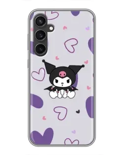 Чехол для Samsung Galaxy S23 с картинкой «Kuromi и лавандовые сердца»
