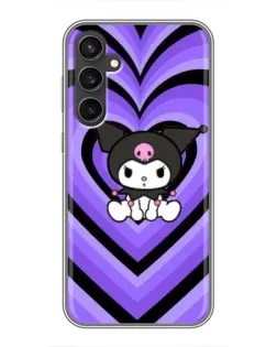 Чехол для Samsung Galaxy S23 с картинкой «Kuromi и фиолетовые сердца»