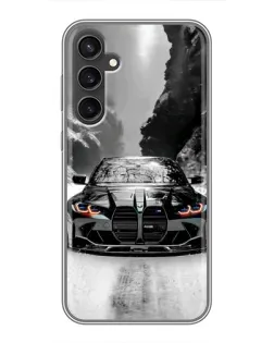 Чехол для Samsung Galaxy S23 с картинкой «BMW — акварельный дрифт»