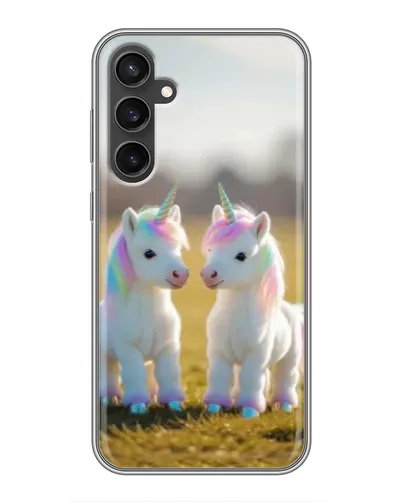 Чехол для Samsung Galaxy S23 с картинкой «Пара единорогов»