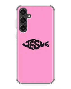 Чехол для Samsung Galaxy S23 с картинкой «Розовый символ  Jesus»