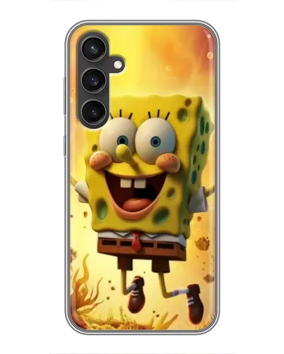 Чехол для Samsung Galaxy S23 с картинкой «Губка Боб прыгает»
