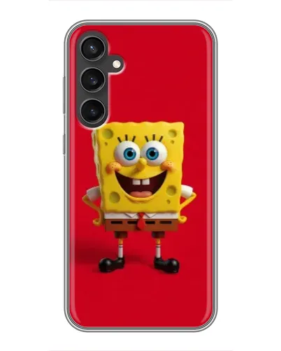 Чехол для Samsung Galaxy S23 с картинкой «Спанч Боб на красном»