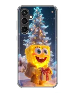 Чехол для Samsung Galaxy S23 с картинкой «Рождественский Спанч Боб»