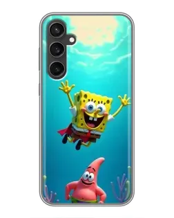 Чехол для Samsung Galaxy S23 с картинкой «Спанч Боб под водой»