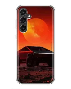 Чехол для Samsung Galaxy S23 с картинкой «Cybertruck на Марсе»