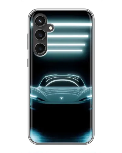 Чехол для Samsung Galaxy S23 с картинкой «Tesla в неоне» Чехол для Samsung Galaxy S23 с картинкой «Tesla в неоне»