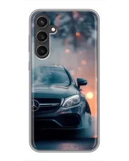 Чехол для Samsung Galaxy S23 с картинкой «Mercedes — ночной город»