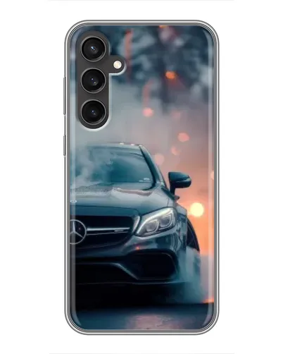 Чехол для Samsung Galaxy S23 с картинкой «Mercedes — ночной город»