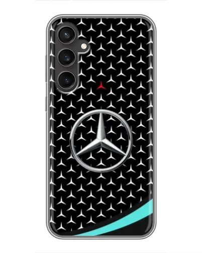 Чехол для Samsung Galaxy S23 с картинкой «Mercedes — бирюзовый акцент»