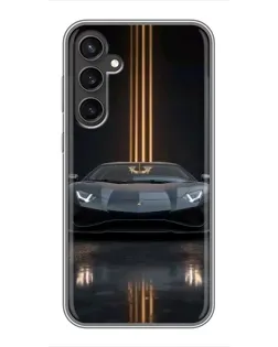 Чехол для Samsung Galaxy S23 с картинкой «Lamborghini золотые линии»