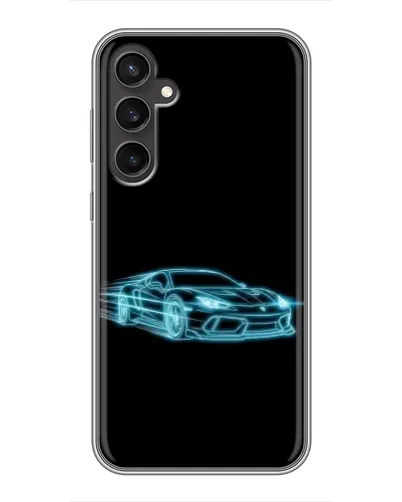 Чехол для Samsung Galaxy S23 с картинкой «Неоновый контур Lamborghini»