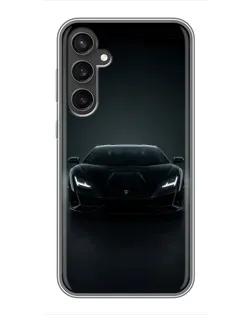 Чехол для Samsung Galaxy S23 с картинкой «Черный Lamborghini Aventador»