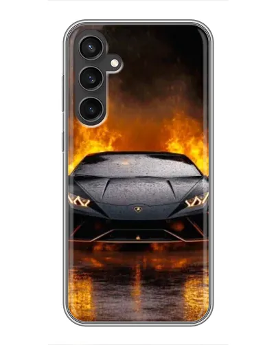 Чехол для Samsung Galaxy S23 с картинкой «Lamborghini в огне»