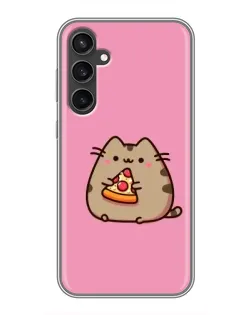 Чехол для Samsung Galaxy S23 с картинкой «Пушин с пиццей»
