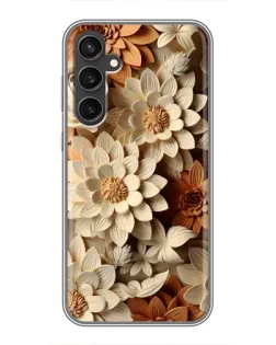 Чохол для Samsung Galaxy S23 з картинкою «Бежевий флористичний декор»