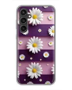 Чохол для Samsung Galaxy S23 з картинкою «Ромашки на фіолетовому»