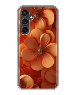Чохол для Samsung Galaxy S23 з картинкою «Помаранчева макро квітка»