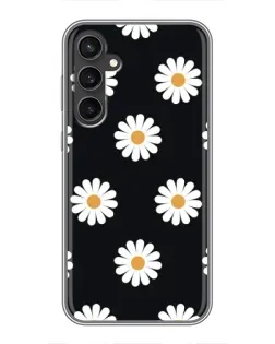 Чохол для Samsung Galaxy S23 з картинкою «Ромашки на чорному»