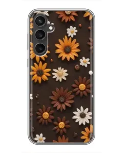 Чохол для Samsung Galaxy S23 з картинкою «Візерунок з маленьких соняшників»