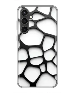 Чохол для Samsung Galaxy S23 з картинкою «Біла об'ємна сітка»