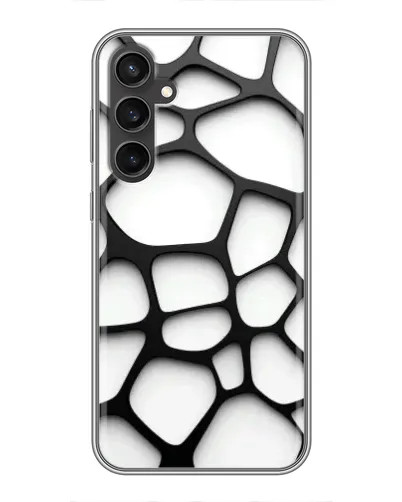 Чехол для Samsung Galaxy S23 с картинкой «Белая объемная сетка»