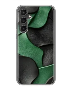 Чехол для Samsung Galaxy S23 с картинкой «Зеленые кожаные волны» Чехол для Samsung Galaxy S23 с картинкой «Зеленые кожаные волны»