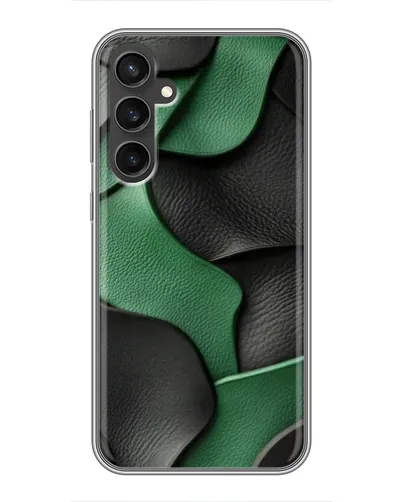 Чехол для Samsung Galaxy S23 с картинкой «Зеленые кожаные волны»