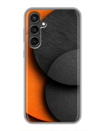 Чехол для Samsung Galaxy S23 с картинкой «Геометрия оранжевых кругов»