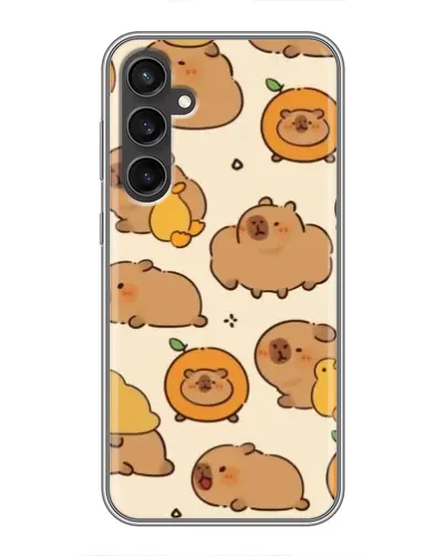 Чехол для Samsung Galaxy S23 с картинкой «Капибары с апельсинами»