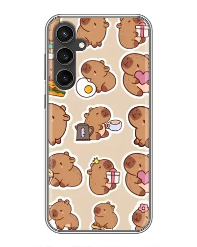 Чехол для Samsung Galaxy S23 с картинкой «Капибары паттерн»