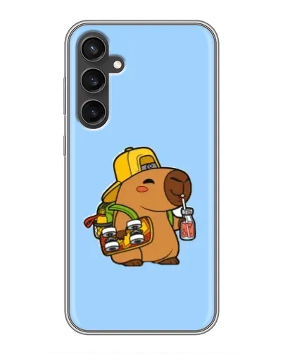 Чехол для Samsung Galaxy S23 с картинкой «Капибара на скейте»